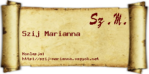 Szij Marianna névjegykártya