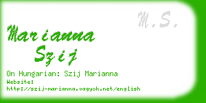 marianna szij business card